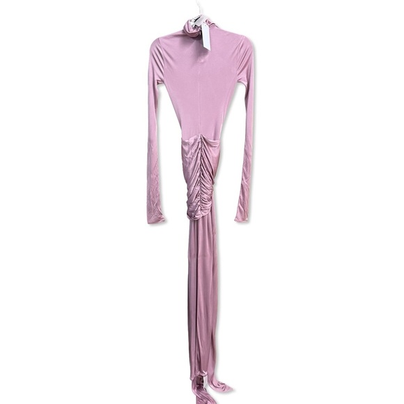 HELSA Josephine Dress Truffle tan ruched slinky maxi jersey gown Revolve S - Picture 5 of 9